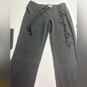 Aeropostale y2k 2000s Long Gray Charcoal Stretch Pants Sparkly Logo